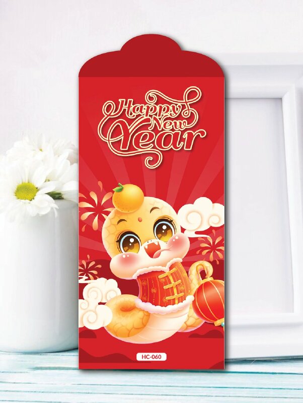 Bao lì xì con Rắn chibi Ất Tỵ 2025 Happy New Year - Mã HC060 - INKTS2456