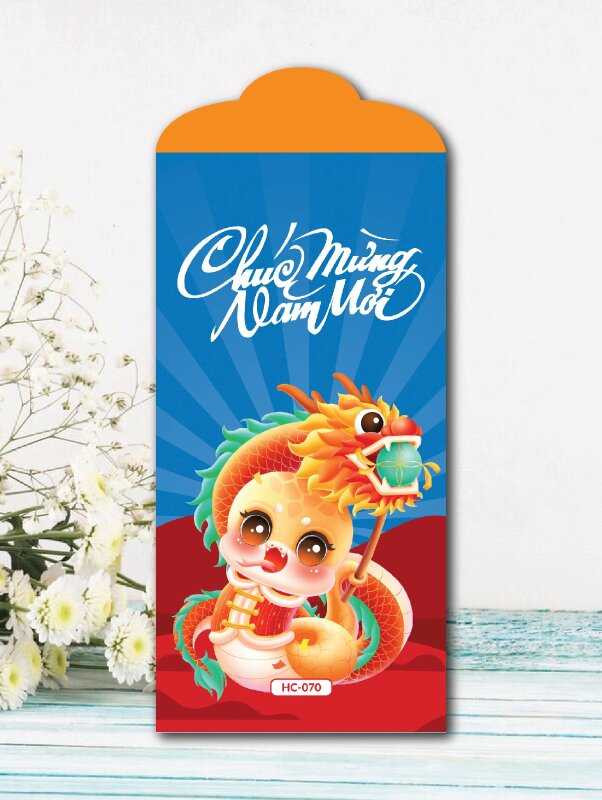 In bao lì xì Bé Rắn Chibi múa Rồng Chúc Mừng Năm Mới - Mã HC070 - INKTS2567