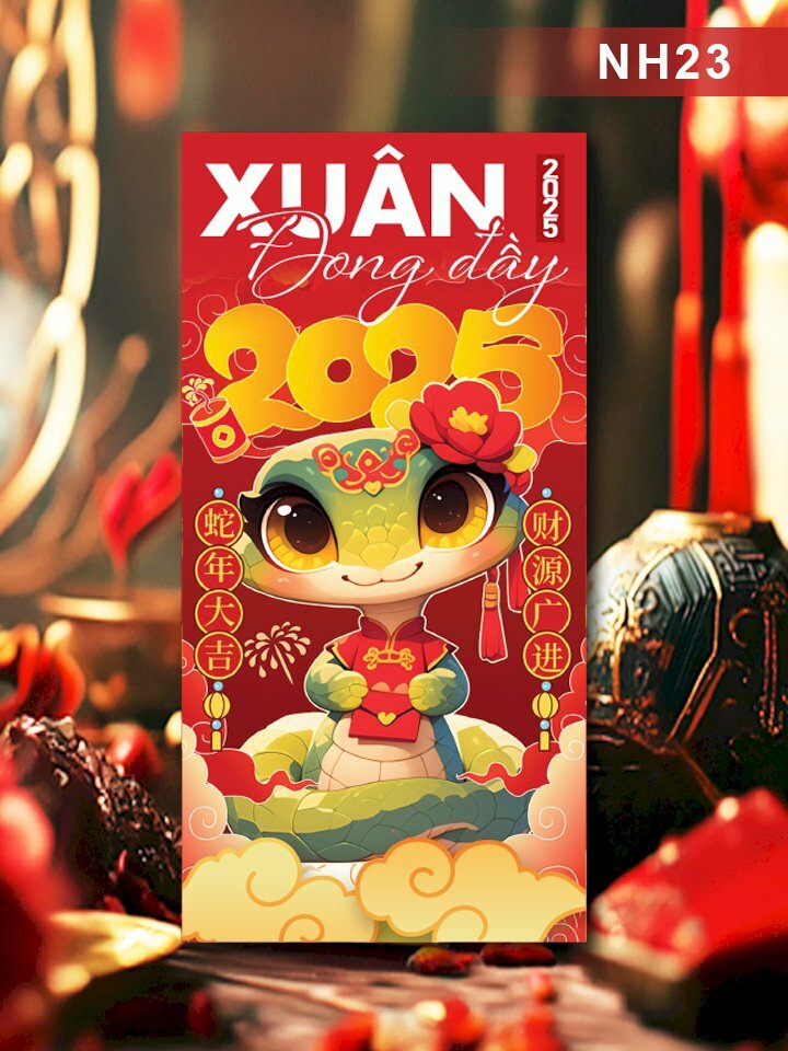 In bao lì xì giá rẻ Chibi Rắn Ất Tỵ Xuân Đong Đầy - Mã NH23 - INKTS2559