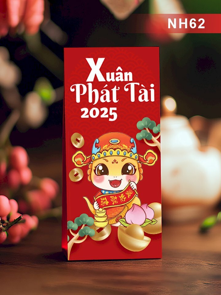 In phong bao lì xì Tết Rắn Ất Tỵ Tài Lộc Xuân Phát Tài 2025 - Mã NH62 - INKTS2598