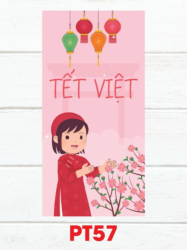 Thiết kế phong lì xì chibi lì xì Tết Việt - Mã PT57 - INKTS2513