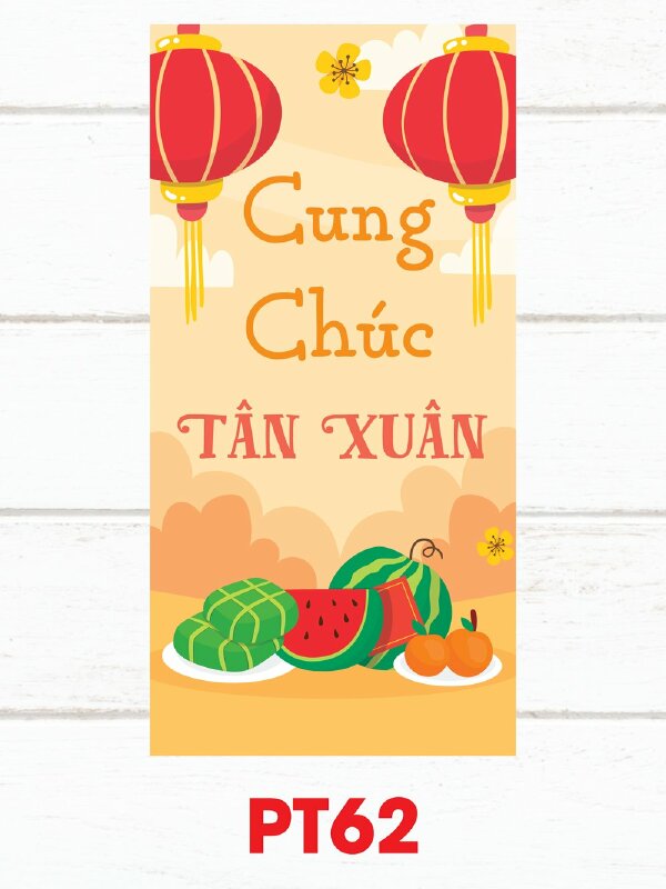 Mẫu lì xì thiết kế theo yêu cầu Cung Chúc Tân Xuân - Mã PT62 - INKTS2518