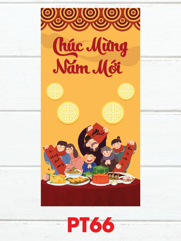 Mẫu bao lì xì gia đình Chúc Mừng Năm Mới - Mã PT66 - INKTS2522