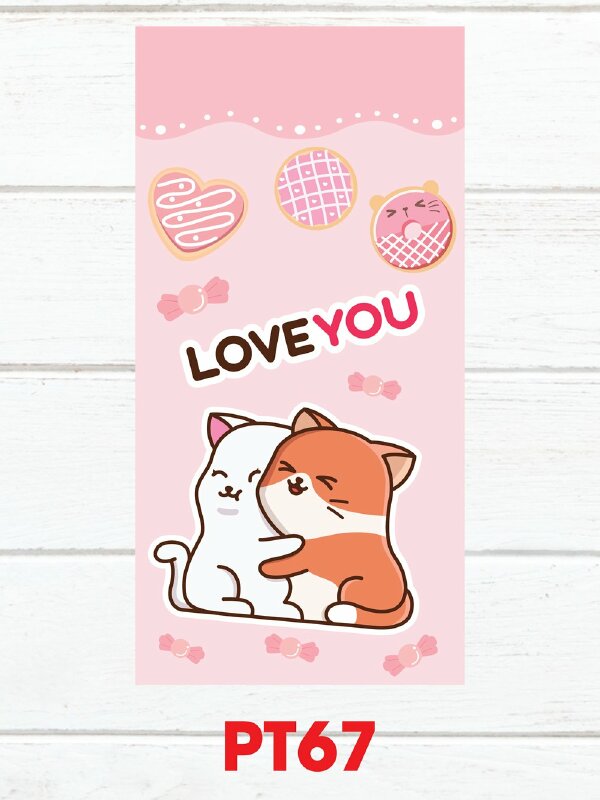 Bao lì xì cute Love You Mèo đáng yêu cute cats emoji - Mã PT67 - INKTS2523