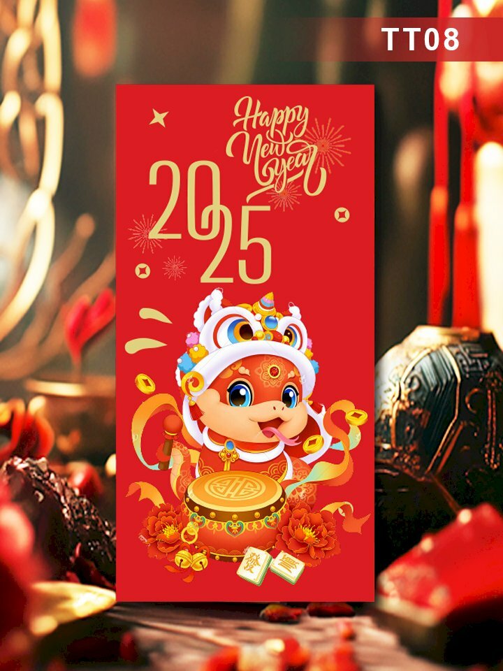 In lì xì Tết độc lạ Happy New Year 2025 - Mã TT08 - INKTS2606