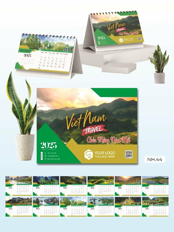 In lịch Tết để bàn thiết kế chủ đề Vietnam Travel Du lịch Việt Nam - Mã NH44 - INKTS2267