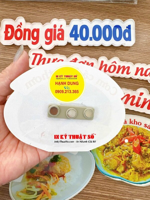 Bảng mica món ăn, bảng giá mica có gắn nam châm, in UV lên mica Mica trong 5li - INKTS2785