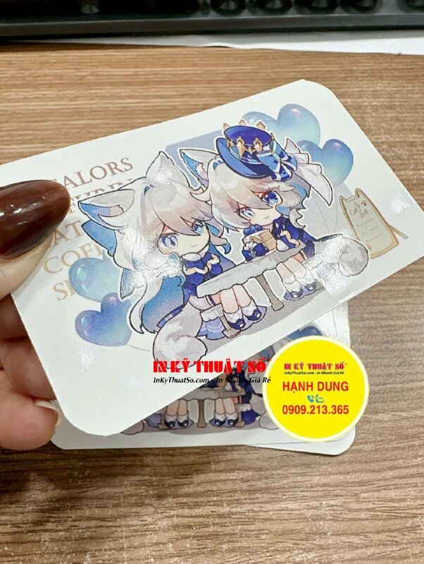 In card bo góc Furina Chibi quà tặng Fan Meeting, in card nhanh số lượng ít - INKTS2871