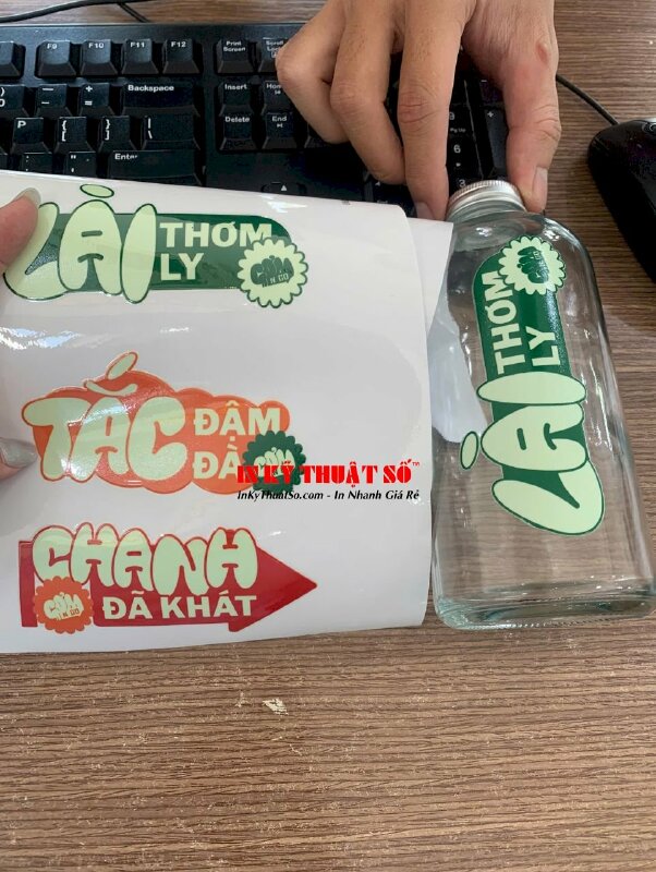 In Decal DTF dán chai thủy tinh, tem nổi dán chai phiên bản giới hạn làm quà tặng khách - INKTS2780