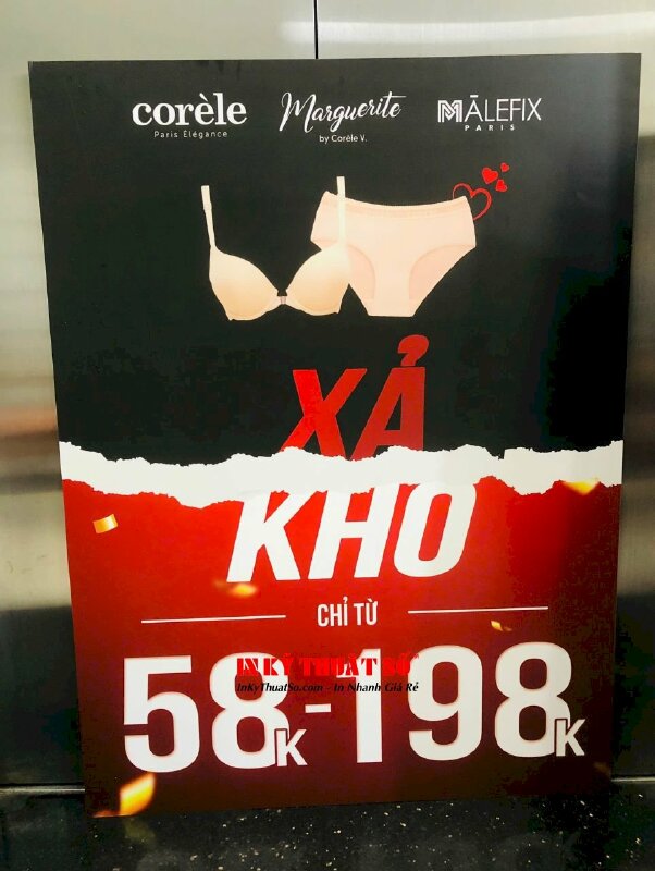 In Poster Formex khuyến mãi để kệ Standee khung gỗ chữ A, poster cứng cho shop đồ lót, cửa hàng nội y - INKTS2778