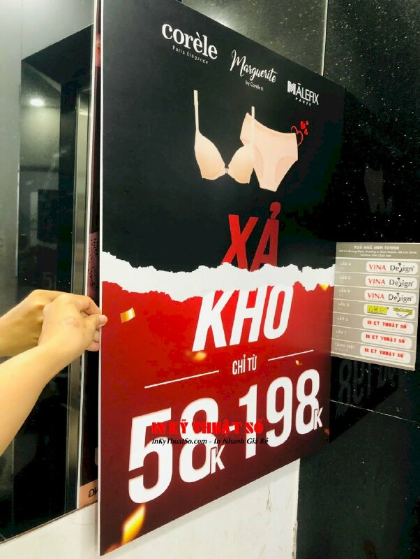 In Poster Formex khuyến mãi để kệ Standee khung gỗ chữ A, poster cứng cho shop đồ lót, cửa hàng nội y - INKTS2778