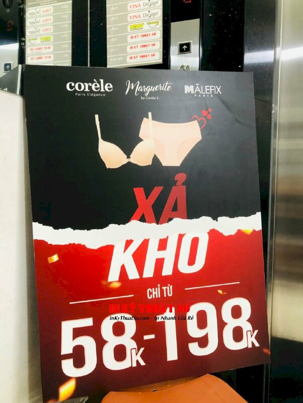 In Poster Formex khuyến mãi để kệ Standee khung gỗ chữ A, poster cứng cho shop đồ lót, cửa hàng nội y - INKTS2778