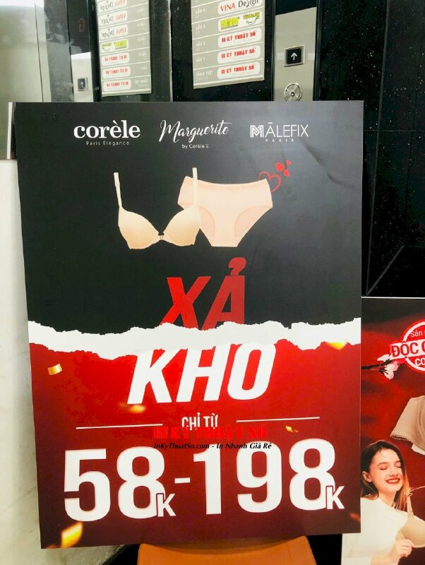 In Poster Formex khuyến mãi để kệ Standee khung gỗ chữ A, poster cứng cho shop đồ lót, cửa hàng nội y - INKTS2778