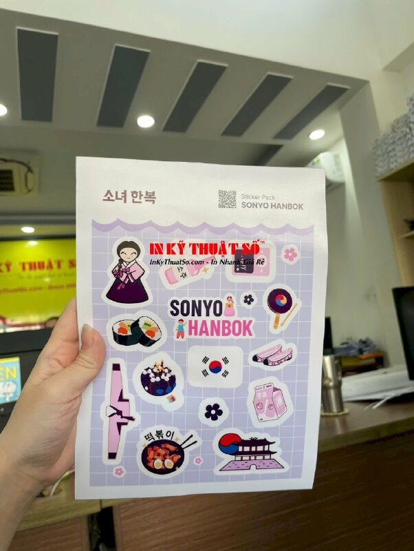 In set Sticker hình dán phong cách Hàn Quốc shop địa chỉ cho thuê và chụp ảnh Hanbok concept truyền thống chuẩn Hàn - INKTS2836