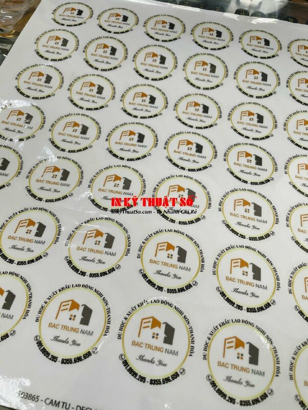 In tem tròn Thank you từ Decal trong cho trung tâm tư vấn du học & xuất khẩu lao động - INKTS2807