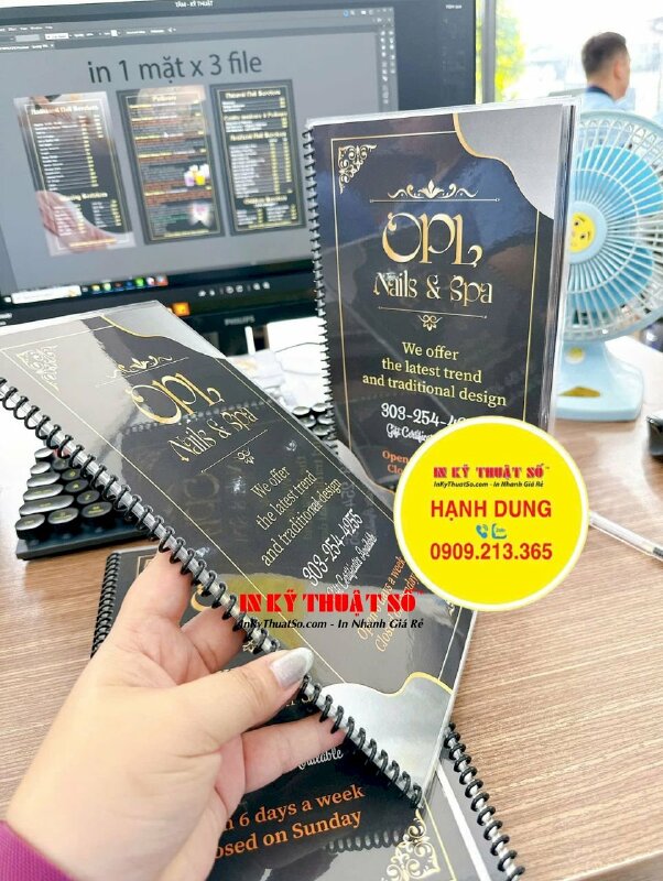 Làm menu tiệm Nails & Spa bằng tiếng Anh, hàng gửi đi Colorado Mỹ từ TPHCM - INKTS2784