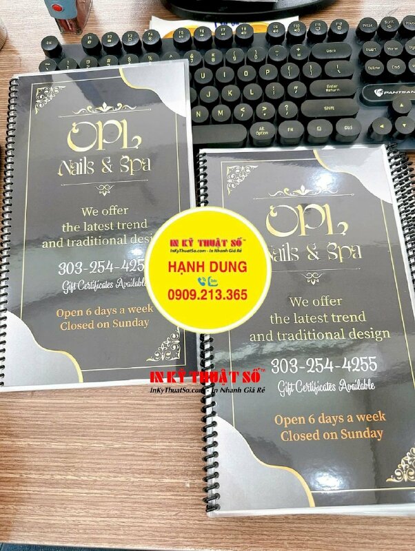 Làm menu tiệm Nails & Spa bằng tiếng Anh, hàng gửi đi Colorado Mỹ từ TPHCM - INKTS2784