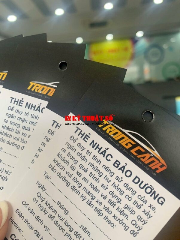 Làm thẻ nhắc bảo dưỡng theo list 12 mục nội dung bảo dưỡng xe cho gara ô tô - INKTS2850