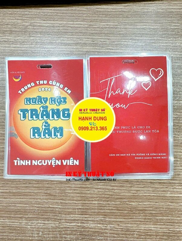 Làm thẻ tình nguyện viên Trung Thu Cùng Em Ngày Hội Trăng Rằm, in thẻ giấy ép plastic - INKTS2787