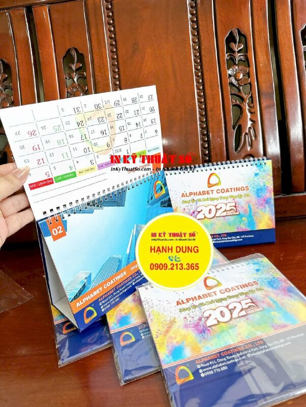 In lịch Tết công ty sản xuất và cung cấp bột sơn tĩnh điện, lịch để bàn thiết kế theo yêu cầu, hàng gửi đi Vũng Tàu từ TPHCM - INKTS2879