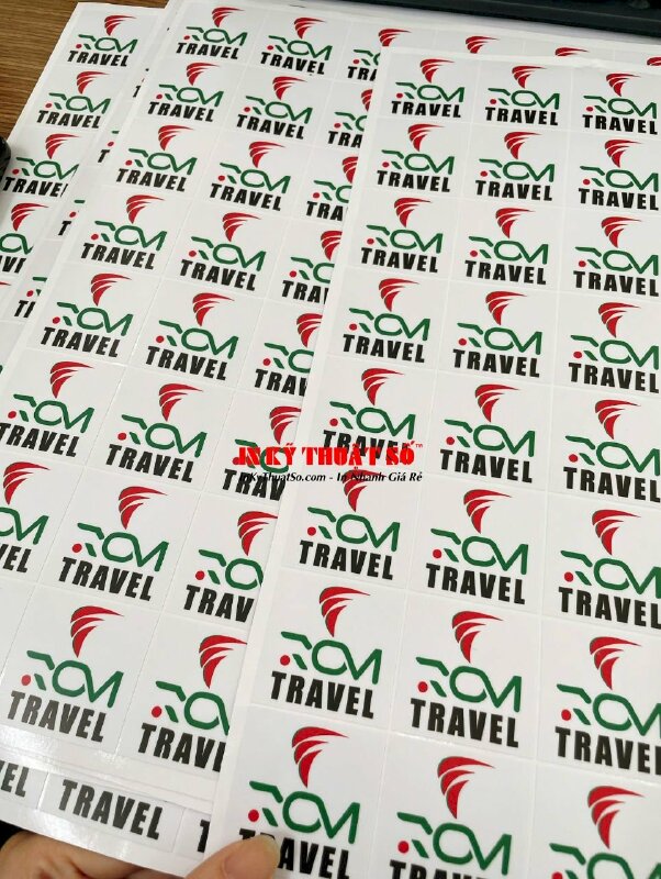 In nhãn Decal sữa Logo công ty Travel, tem nhãn hình vuông bóc dán dễ dàng - INKTS2906