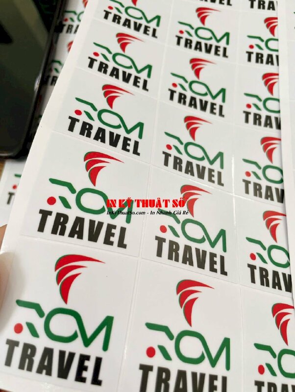 In nhãn Decal sữa Logo công ty Travel, tem nhãn hình vuông bóc dán dễ dàng - INKTS2906