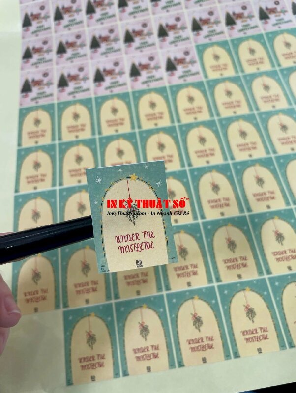 In sticker nhãn Decal giấy chủ đề Noel dán chai nước hoa - INKTS2901