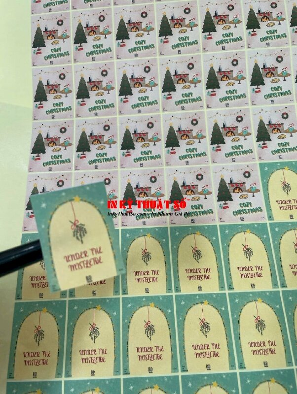 In sticker nhãn Decal giấy chủ đề Noel dán chai nước hoa - INKTS2901