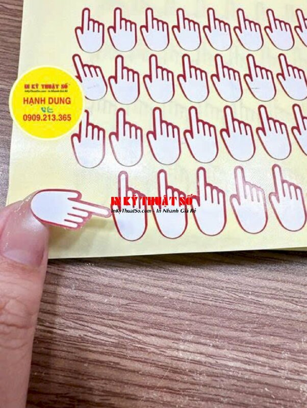 In sticker tem giấy Decal hình ngón tay mũi tên ghi chú sticker Important - INKTS2886