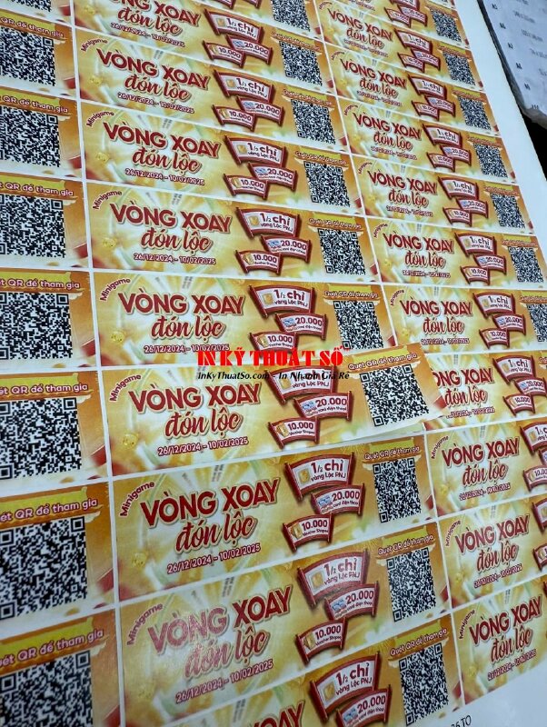 In tem Decal giấy dán thông tin quét mã QRcode tham gia Mini Game cho nhà phân phối thực phẩm gia vị - INKTS2921