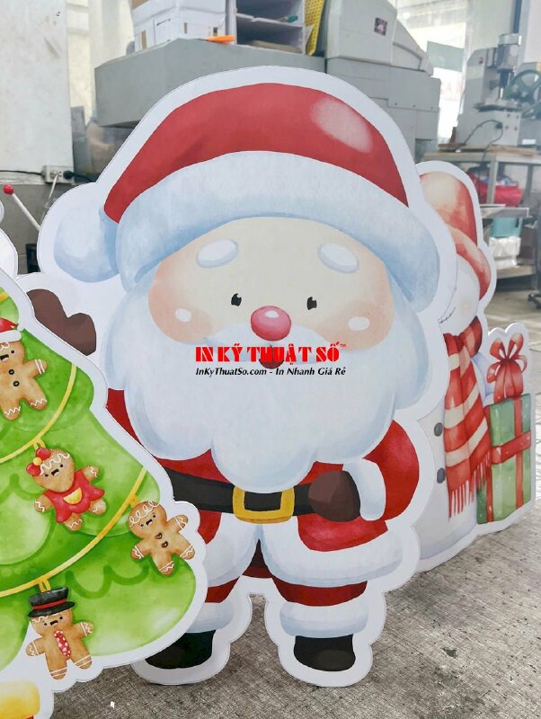 Làm mô hình Noel bằng Format PP, standee mô hình ông già Noel, cây thông, gấu, chim cánh cụt - INKTS2908