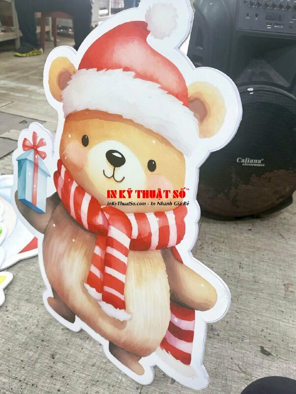 Làm mô hình Noel bằng Format PP, standee mô hình ông già Noel, cây thông, gấu, chim cánh cụt - INKTS2908