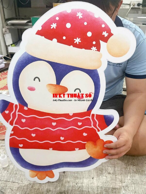 Làm mô hình Noel bằng Format PP, standee mô hình ông già Noel, cây thông, gấu, chim cánh cụt - INKTS2908