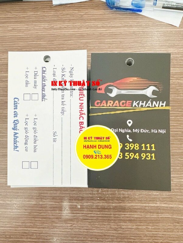 Phiếu nhắc bảo dưỡng garage ô tô, gửi hàng đi Mỹ Đức, Hà Nội từ TPHCM - INKTS2884