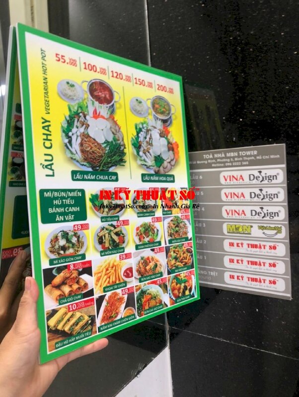 In cán Formex làm menu cầm tay, dán tường, ốp tường hình món ăn cho quán - INKTS3049