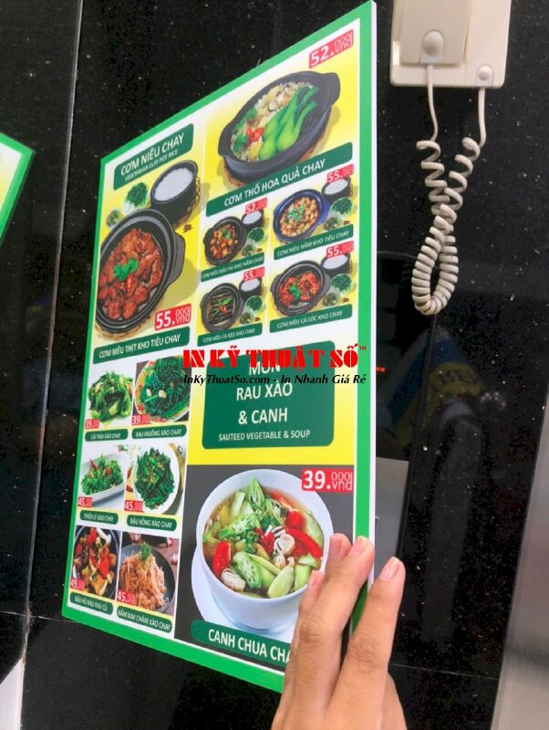 In cán Formex làm menu cầm tay, dán tường, ốp tường hình món ăn cho quán - INKTS3049