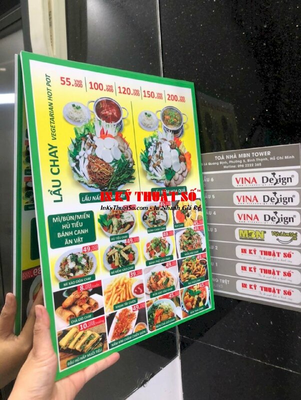 In cán Formex làm menu cầm tay, dán tường, ốp tường hình món ăn cho quán - INKTS3049