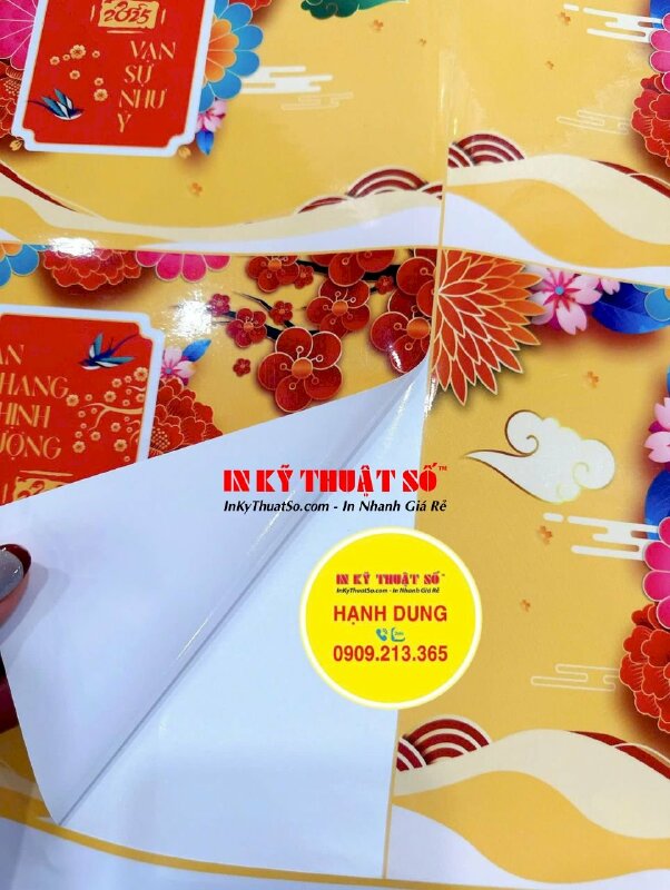 In tem dán hộp quà Tết, tem decal sữa in mực dầu, cán bóng, bế theo viền - INKTS3059