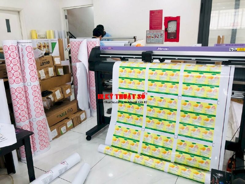 Bế tem số lượng lớn trên máy Mimaki Nhật