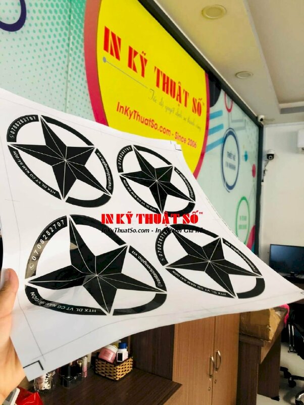 In tem phù hiệu, logo cho Hợp tác xã Du lịch Vận tải Cơ giới dán hai bên cửa dưới gương chiếu hậu cho ô tô kinh doanh vận tải - INKTS3048