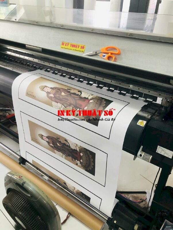 In tranh nghệ thuật chất liệu vải Silk hình Quan Âm Bồ Tát