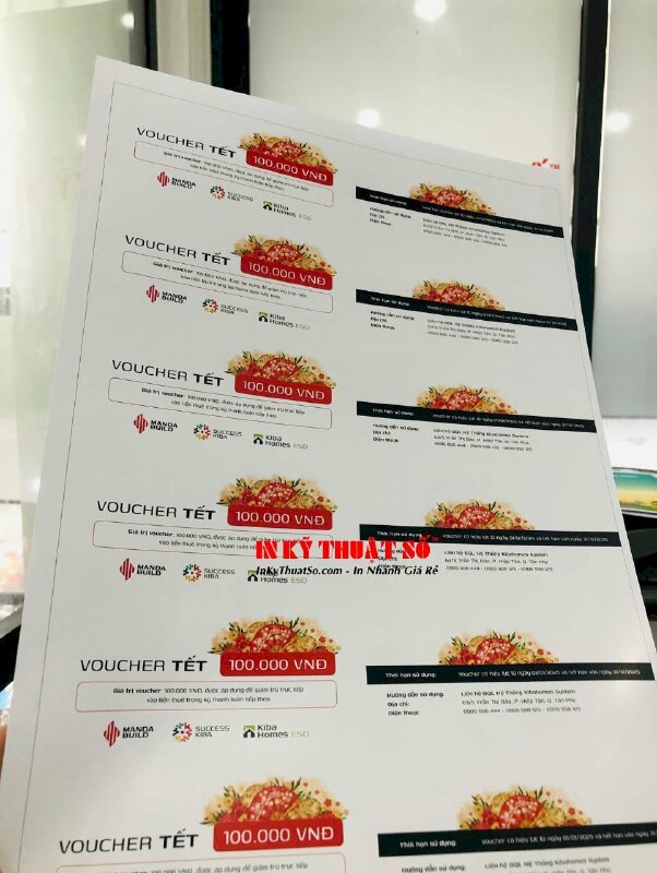 In Voucher bằng giấy couche cao cấp - Ảnh: 2