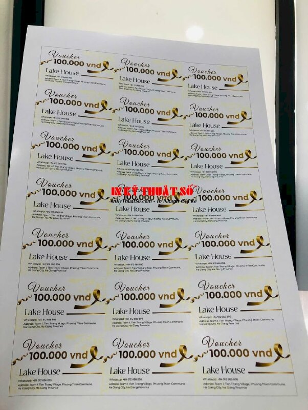 In Voucher bằng giấy couche cao cấp - Ảnh: 2
