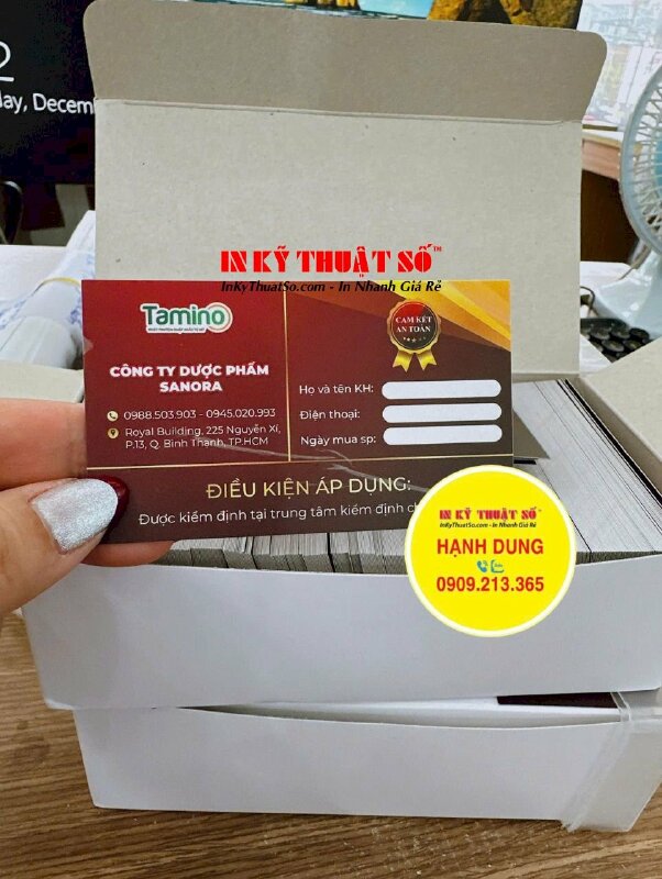 In phiếu cam kết, thẻ card giấy thông tin khách hàng in Offset giấy C300 gsm, cán mờ - INKTS3140