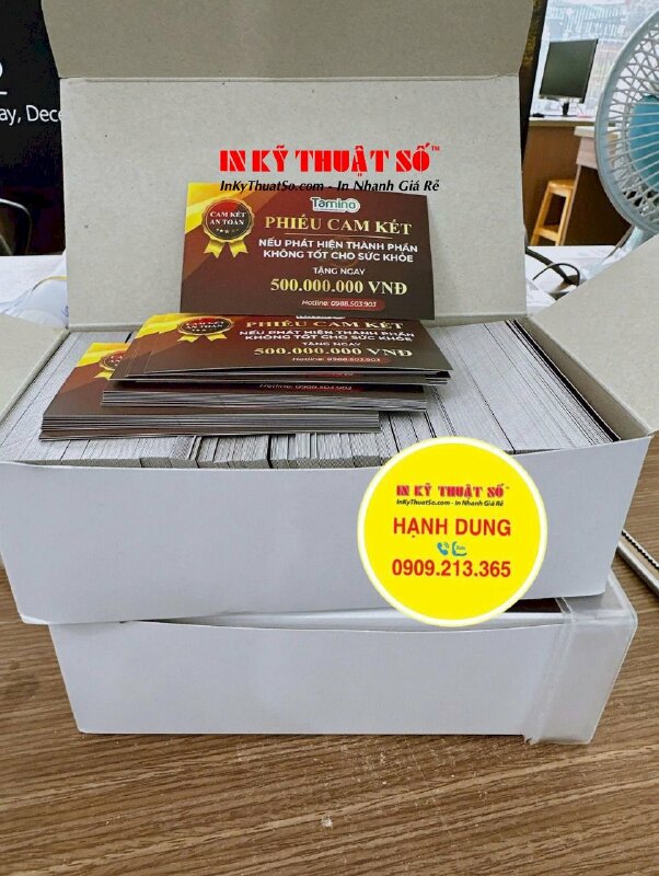 In phiếu cam kết, thẻ card giấy thông tin khách hàng in Offset giấy C300 gsm, cán mờ - INKTS3140