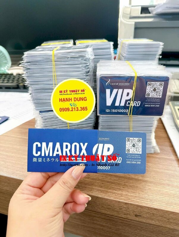 Set thẻ nhựa & bao giấy đựng thẻ VIP card cho nhãn hàng nước uống khoáng vi lượng - INKTS3145