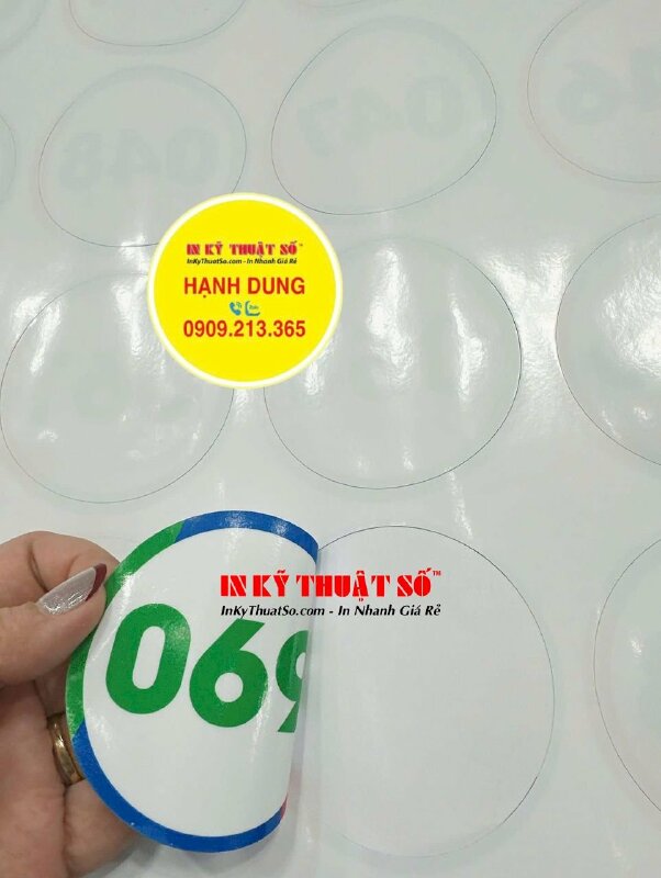 Tem Decal 2 mặt dán ngược sau kính, tem dán số thứ tự - INKTS3142