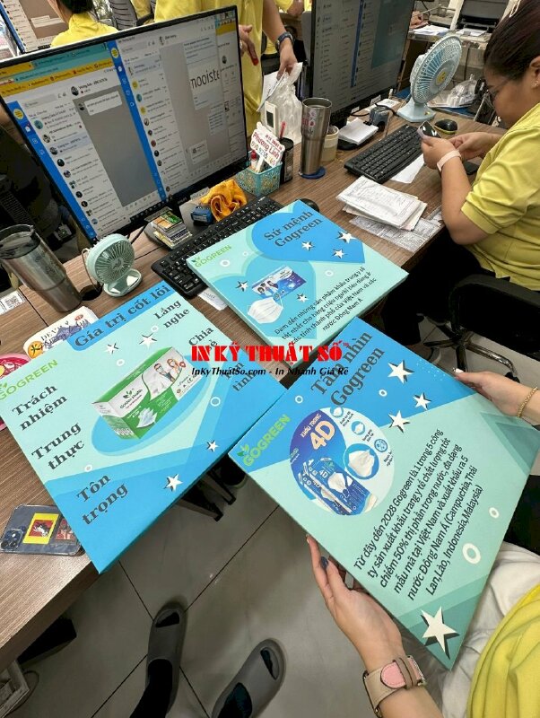 Bộ 3 tranh slogan treo văn phòng Tầm nhìn, Sứ mệnh, Giá trị cốt lõi của doanh nghiệp - INKTS943