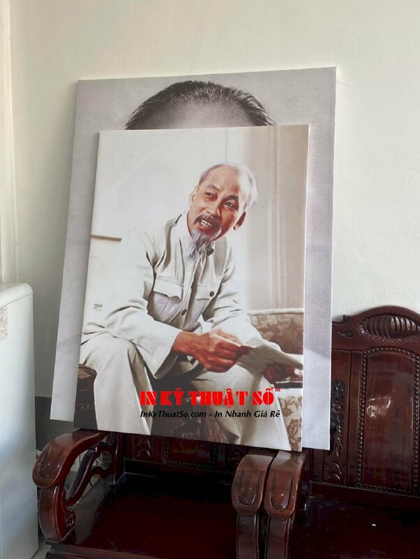 In ảnh chân dung Bác Hồ chất liệu vải canvas đóng khung - INKTS1794