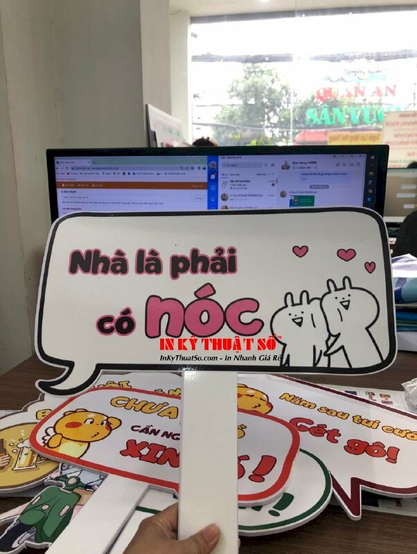 In bảng cầm tay đám cưới - nhà là phải có nóc - INKTS445